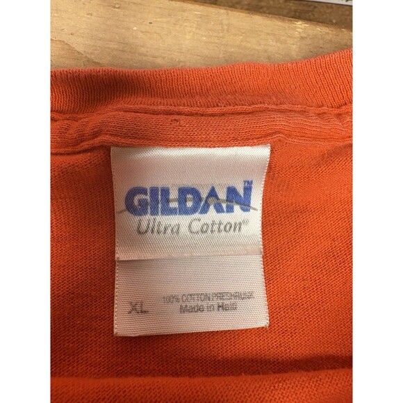 Miami Hurricanes Gildan T Shirt Vintage Style Orange Green Retro Logo Sz XL UM - Picture 3 of 6